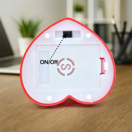 Cute Romantic Couple Love Showpiece with Heart Frame LED Light – Decorative Gift for Valentine, Anniversary, Birthday | Tabletop Resin Figurine (Battery Not Included) – 1 Pc ( default, Standa