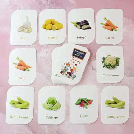 KidKraft 32-Piece Educational Vegetable Flash Cards Set for Toddlers & Kids – Real Images for Preschool & Early Learning ( default, OS )