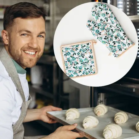 Professional Cotton Oven Mitt gloves ( default, Standard ).