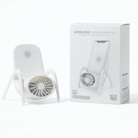 Portable Mobile Phone Holder Fan Personal Fan Multi- Function Fan Handheld Charging Fan (Battery Not Include) ( default, Standard ).