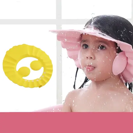 Adjustable Safe Soft Bathing Baby Shower Cap ( default, Standard ).