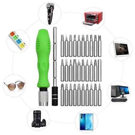 32-in-1 Mini Screwdriver Bits Set with Magnetic Flexible Extension Rod ( default, Standard ).