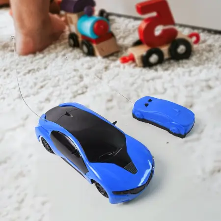 Remote Control Fast Modern Racing Car with 3D LED Lights Forward & Backward Movement, Compact & Kid-Friendly ( default, Standard ).
