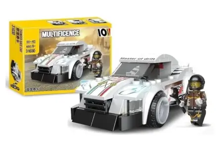 based 10-in-1 Racing Car Building Blocks Set | 195+ PCS STEM Construction Kit | DIY Educational Engineering Toy for Kids Ages 6+ Boys & Girls ( White) ( white, Standard )