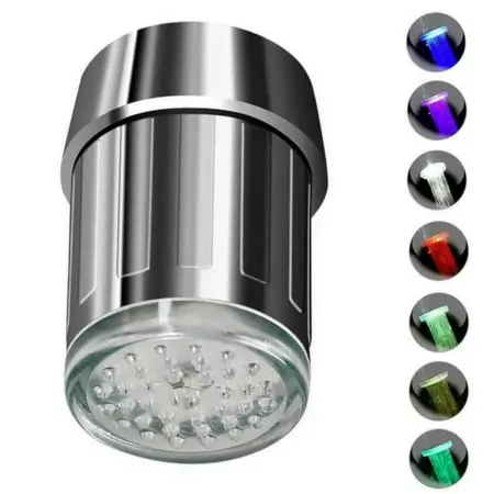 Multi-Color Changing LED Faucet Light Adapter for Bathroom & Kitchen Sink Energy Saving, Easy Installation, No Battery Required (1 Pc) ( default, Standard ).