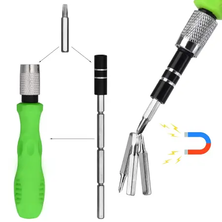 32-in-1 Mini Screwdriver Bits Set with Magnetic Flexible Extension Rod ( default, Standard ).