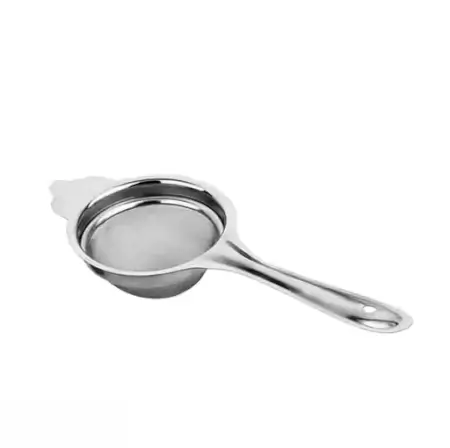 Nonstick Baby Sauce Pan & Tea Strainer – 17cm Diameter | Pack of 2 | Maroon Base | Enamel Coating. ( default, Standard )