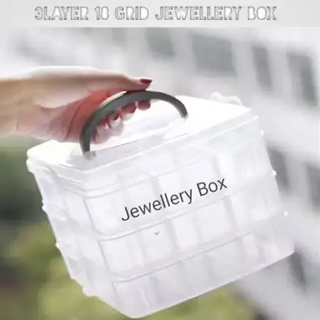 18 Grid Plastic Jewellery Organiser For Pills, Jewellery And Small Items (White) ( default, OS )