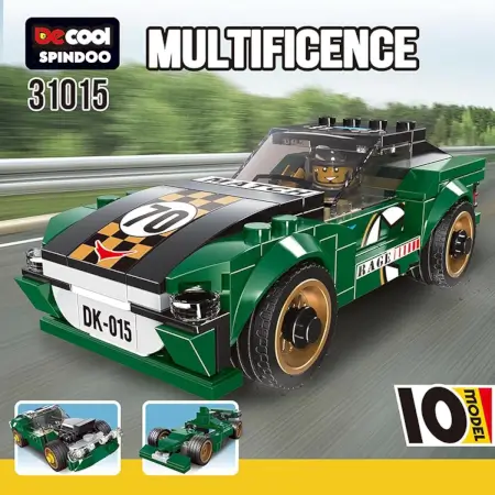 10-in-1 Racing Car Building Blocks Set | 195+ PCS STEM Construction Kit | DIY Educational Engineering Toy for Kids Ages 6+ Boys & Girls ( Green) ( green, Standard )