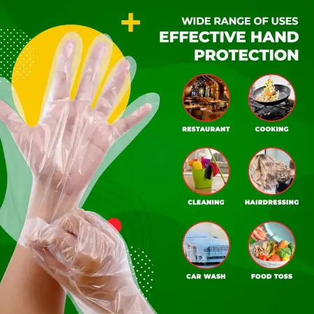 Biodegradable Food Grade Disposable Hand Gloves | Transparent & Disposable Gloves( 500 Pec In 1 Box) ( default, Standard )