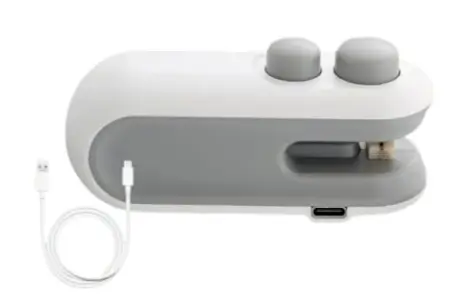 Mini Bag Sealer, 2 in 1 Seal & Cutter Heat Sealers, TYPE-C USB Charging Portable Bag Reseller, Handle Food Sealer, Sealing Machine for Food Storage Plastic Bags Snacks Keep Food Fresh ( defau