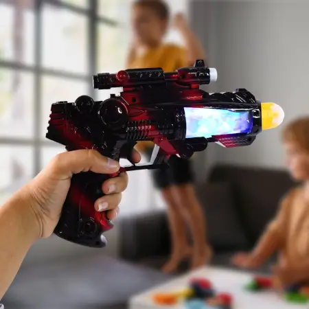 LED Laser Toy Gun with Lights & Sound Battery Operated Space Blaster for Kids (1 Pc) ( default, Standard ).