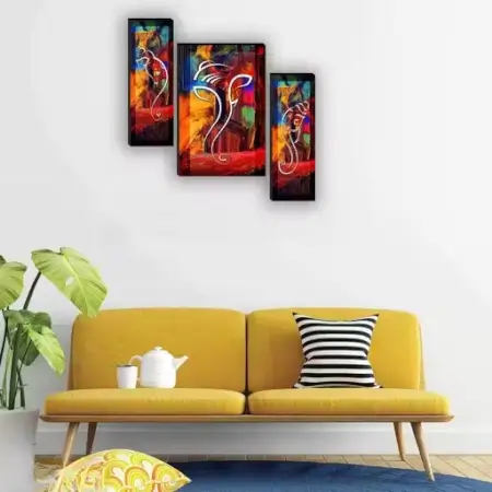 Set of 3 MDF Wall Paintings | Home Decorative Art for Living Room | 12×18 Inch (Pack of 2 Paintings) ( default, Standard )