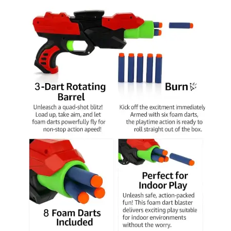 X Launcher Soft Bullet Dart Gun Toy for Kids Set ( default, OS )