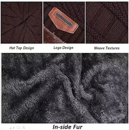 Stylish Unisex Woolen Cap with Muffler – Black Color, Modern & Classy Winter Wear. ( black, Standard )