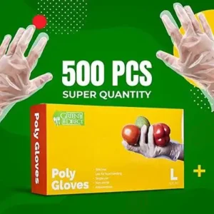 Biodegradable Food Grade Disposable Hand Gloves | Transparent & Disposable Gloves( 500 Pec In 1 Box) ( default, Standard )