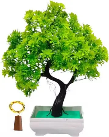 Artificial Bonsai Plant with Cork Light – Home & Office Decorative Plastic Plant. ( default, Free Size )