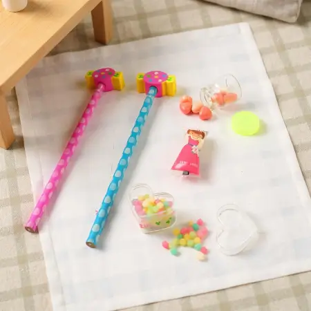 Fun candy design pencil set with accessories 1 set stationery combo - Durable Plastic, Compact Mini Size ( default, OS ).