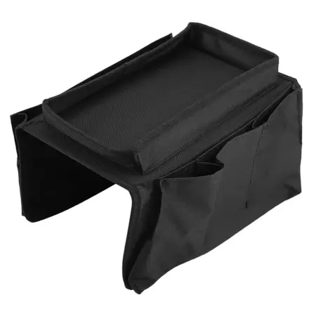 Sofa Arm Rest Hanging Storage Bag, Storage Bag for Sofa Ideal for Sorting Magazines iPad Books (Black) ( black, Standard ).