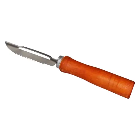 Stainless Steel Peeler with Wooden Handle Ergonomic, Razor-Sharp Blade for Easy Peeling ( default, Standard ).