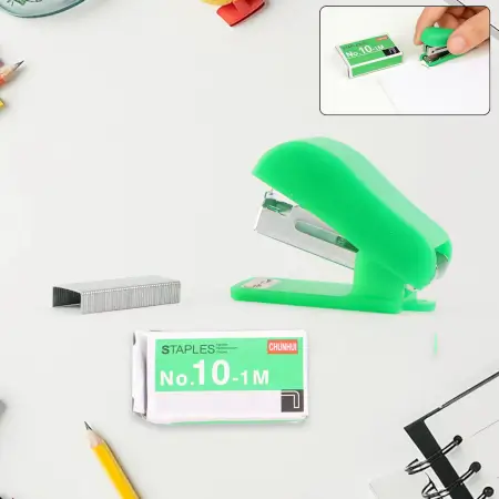 Mini stapler with 1 strip of staples 1 set compact stapler with single pin box - Durable Plastic, Compact Mini Size ( default, OS ).