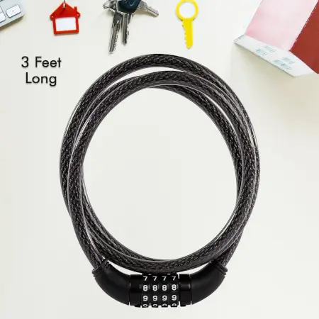 Heavy Duty Multi-Purpose Plastic Combination Lock for Helmet, Bicycles, and More ( default, Standard ).