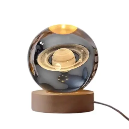 Glass Lamp 3D Ball Night Light (Planet) ( default, Standard )